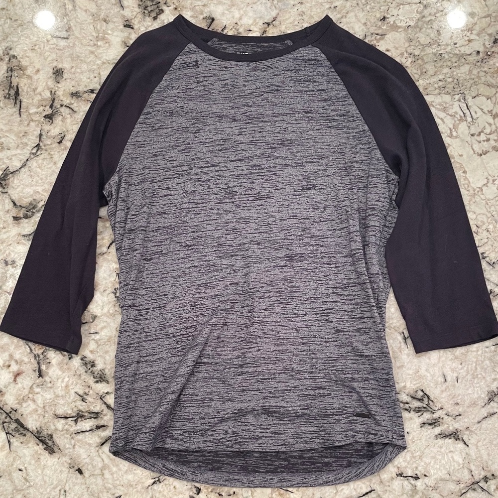 Express Black and Gray Baseball Tee